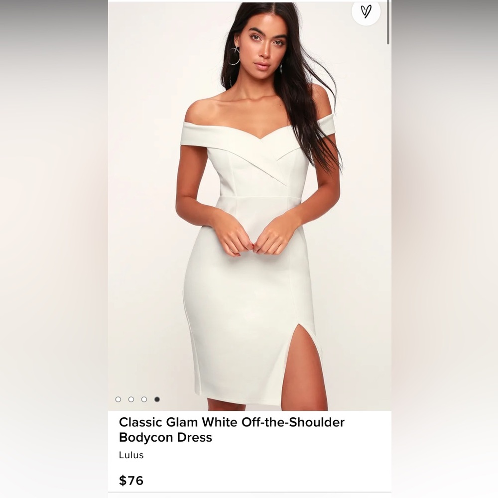 Lulu’s White Bodycon Dress (Small) - Picture 2 of 3